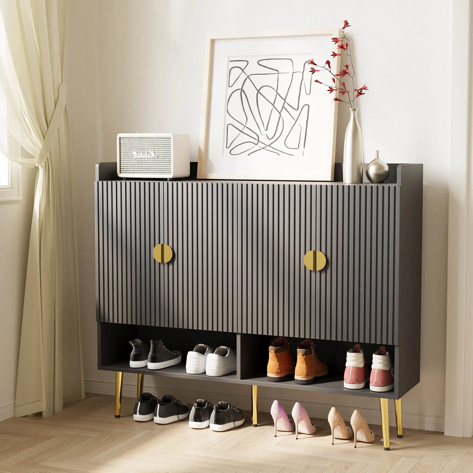 4 Doors Large Shoe Cabinet IF043