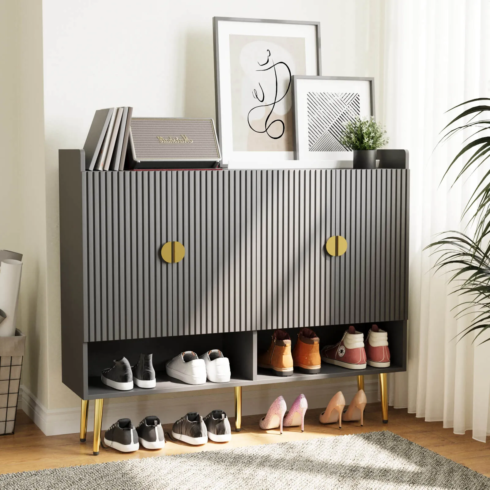 4 Doors Large Shoe Cabinet IF043