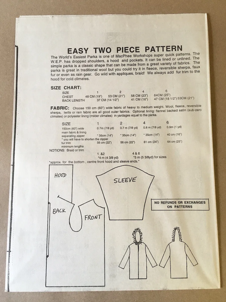 #507 WORLD'S EASIEST PARKA KIDS
