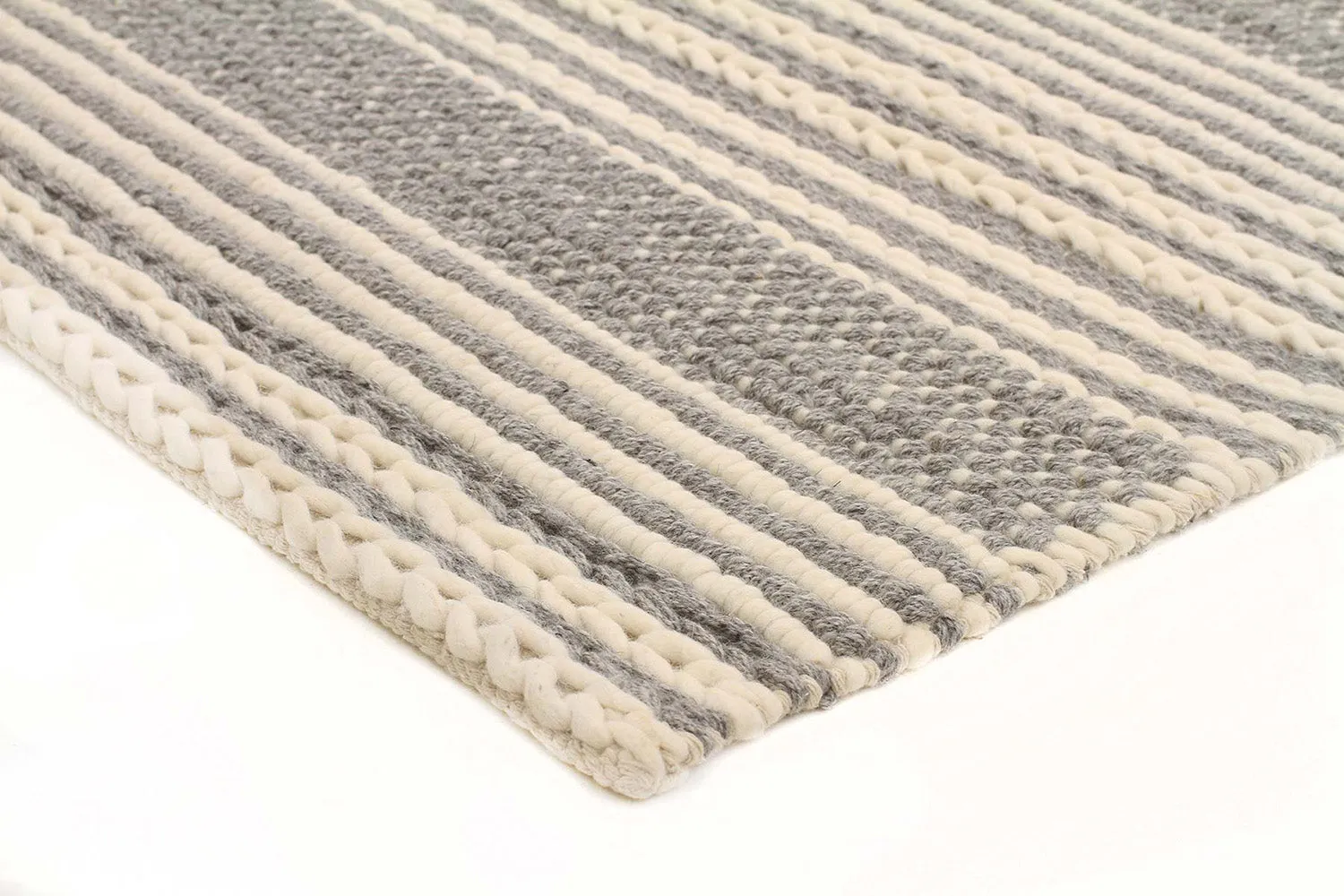 Alisha Hand Made Silver Felted Wool Rug