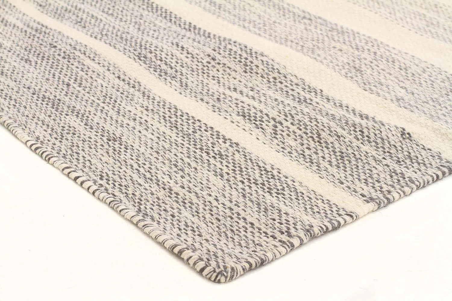 Aruna Grey Flatweave Wool / Cotton Rug