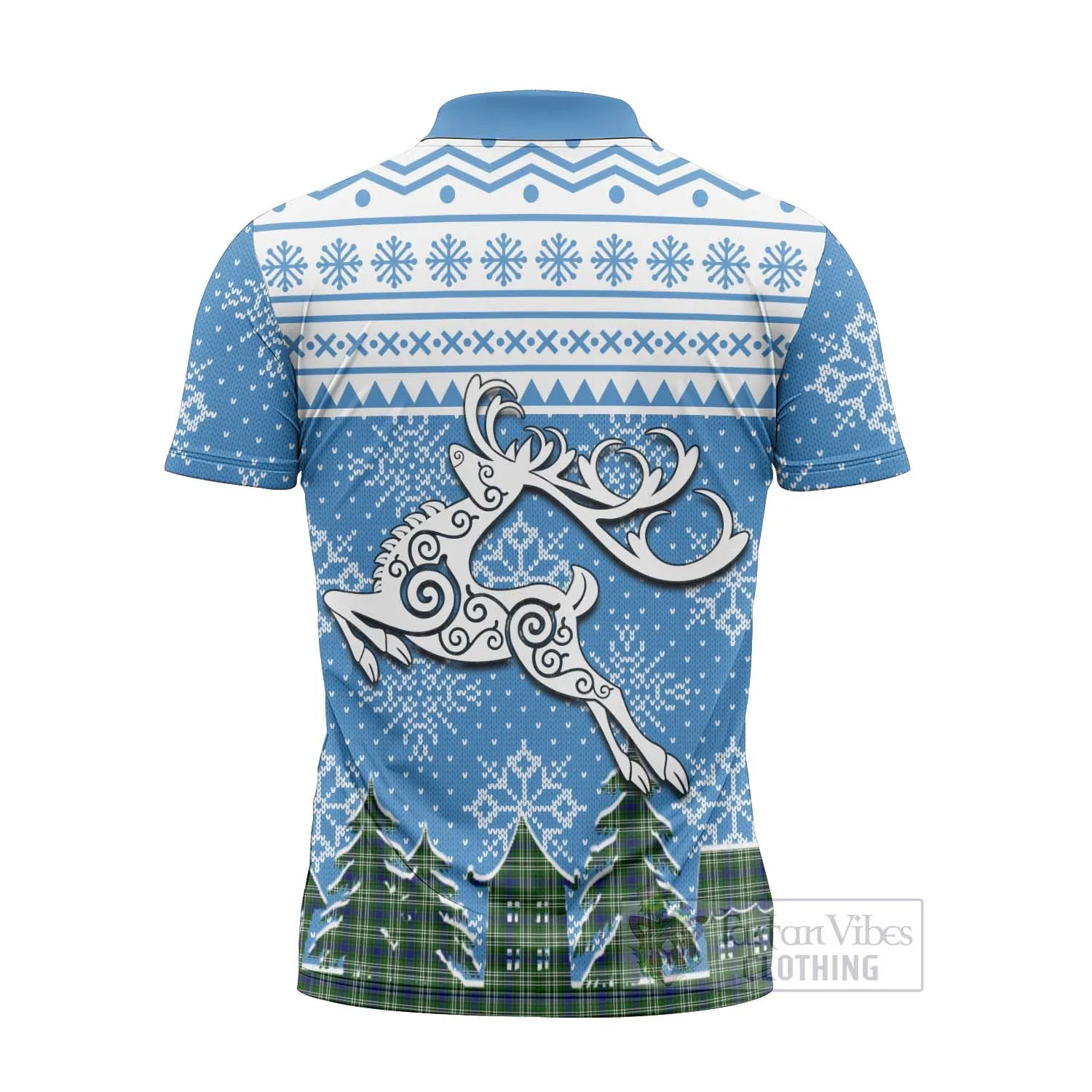 Blackadder Clan Christmas Zipper Polo Shirt Celtic Reindeer Style