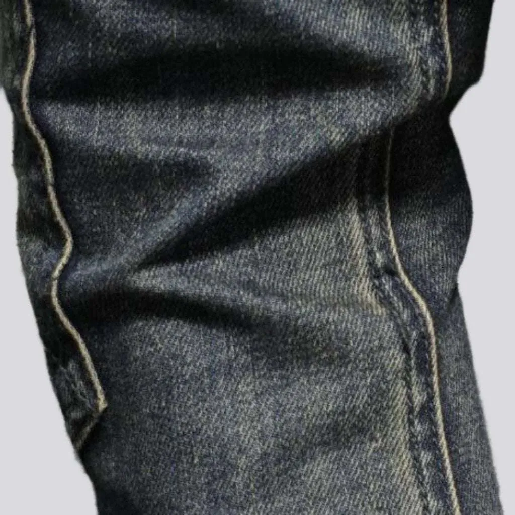 Bomber biker men denim jacket