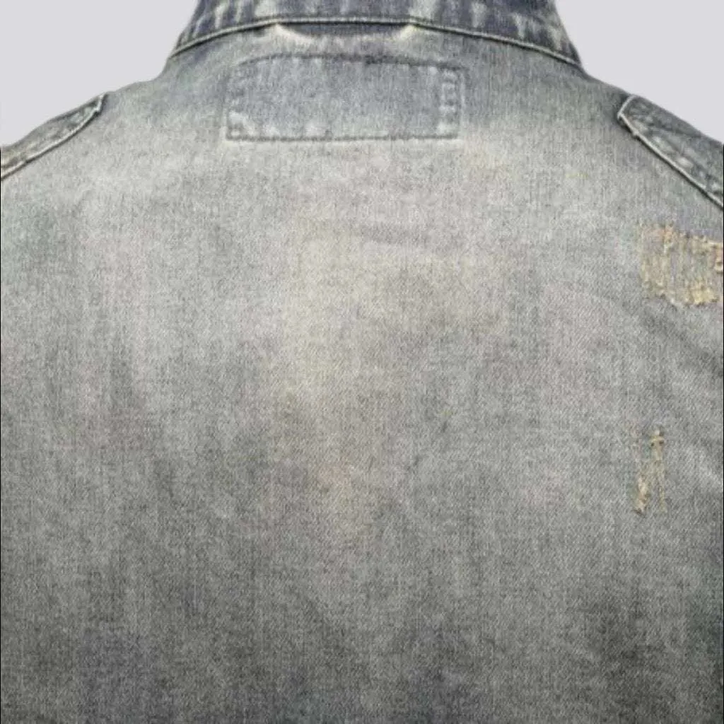 Bomber biker men denim jacket