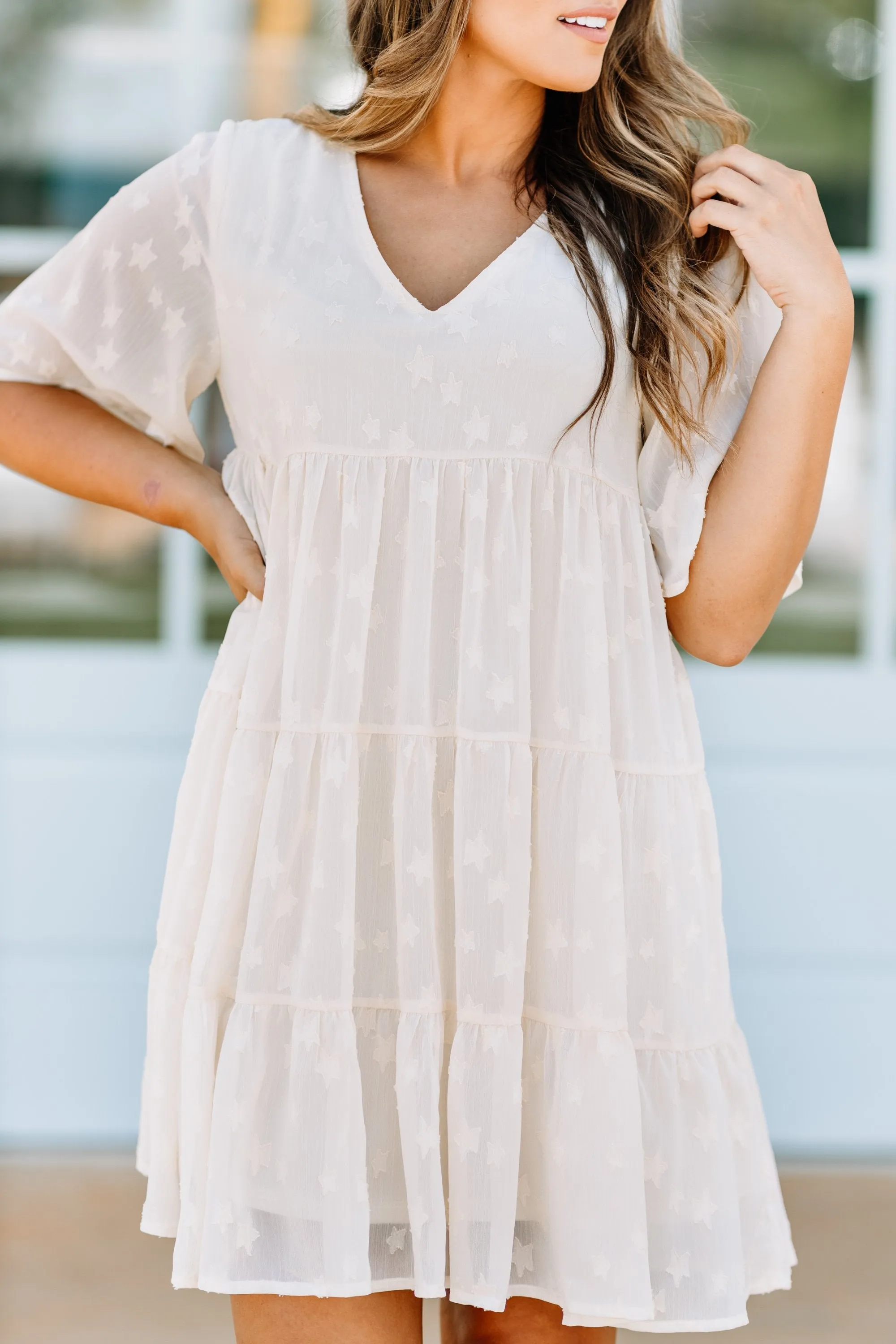 Bring You Back Natural White Star Dress