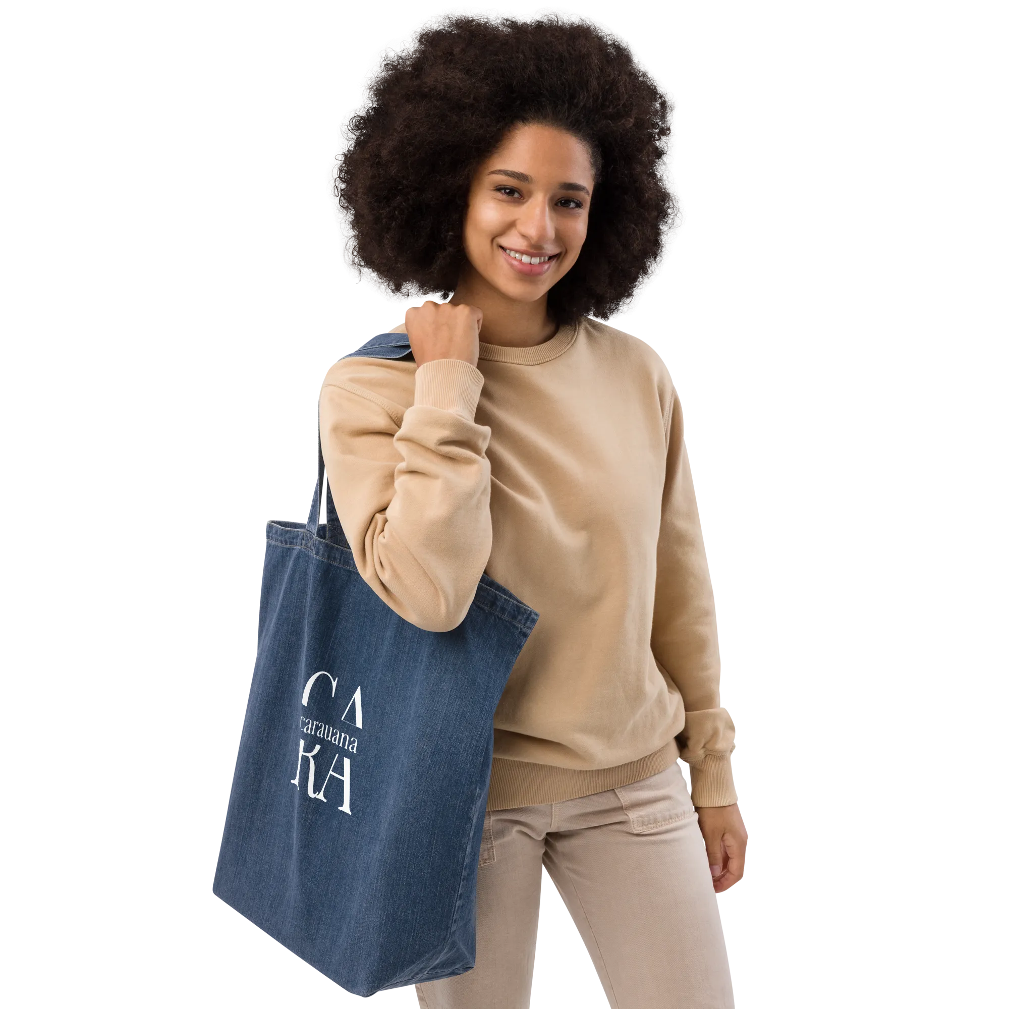 CARAUANA denim tote bag