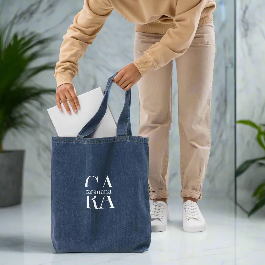 CARAUANA denim tote bag