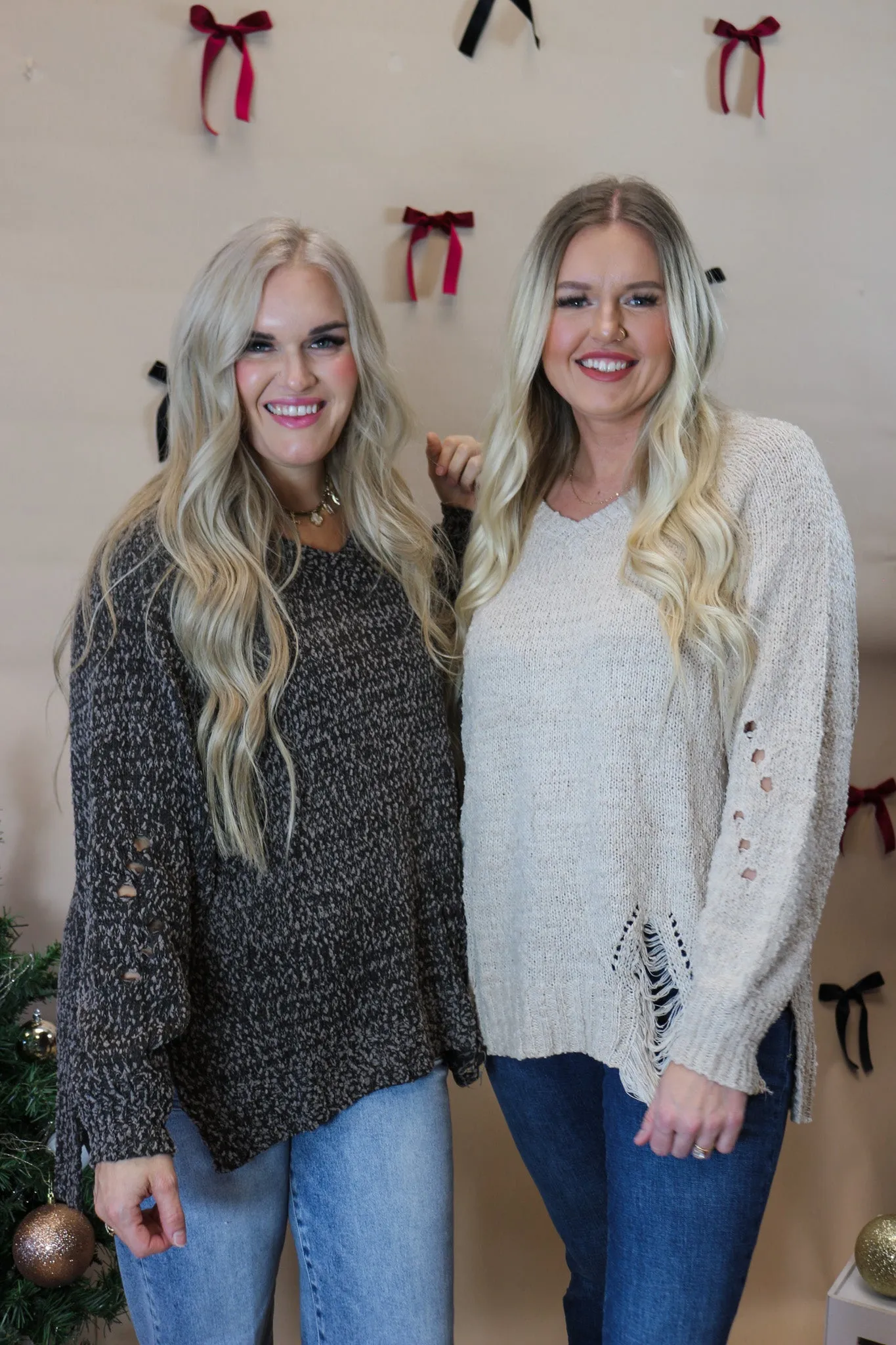 Favorite Distressed Ash Brown Sweater