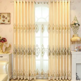 Flora Two-Layer French Luxury Embroidery Blackout Custom Curtain