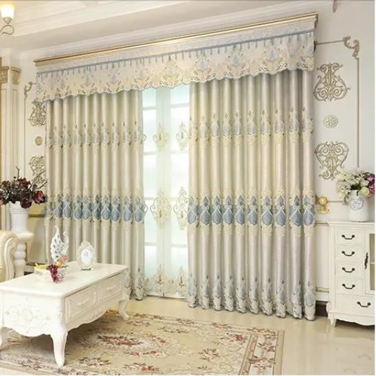 Flora Two-Layer French Luxury Embroidery Blackout Custom Curtain