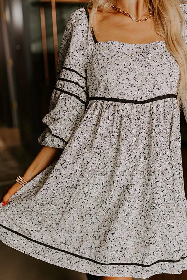 French Cottage Floral Mini Dress