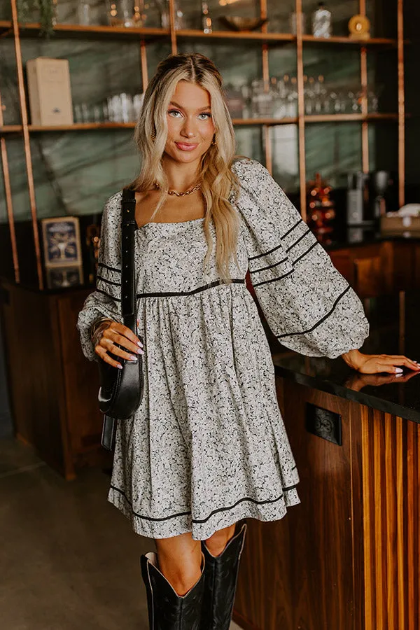 French Cottage Floral Mini Dress