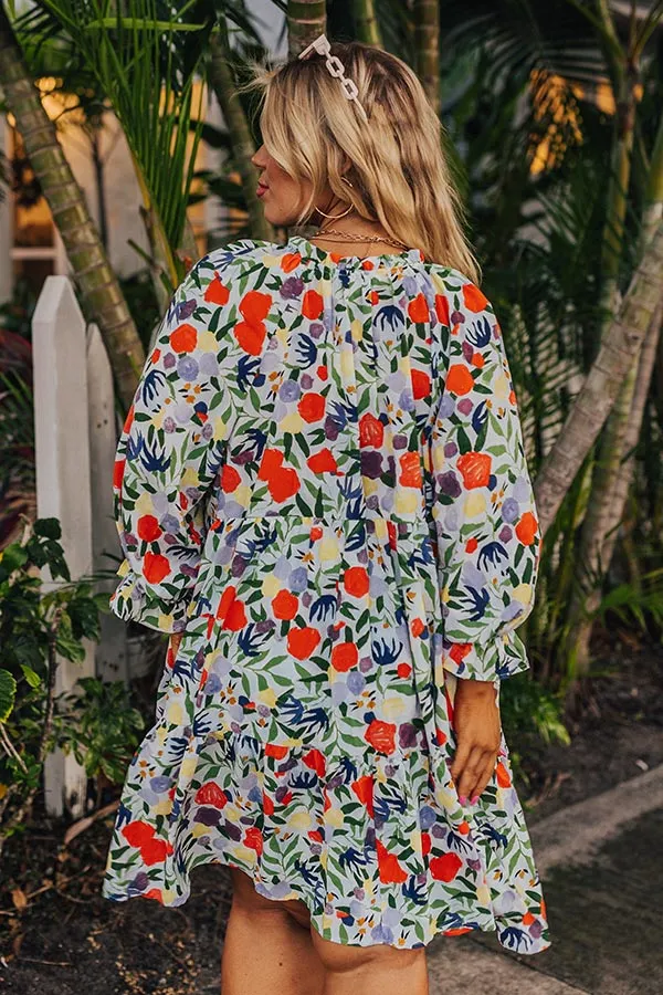 Fresh Blooms Babydoll Mini Dress Curves