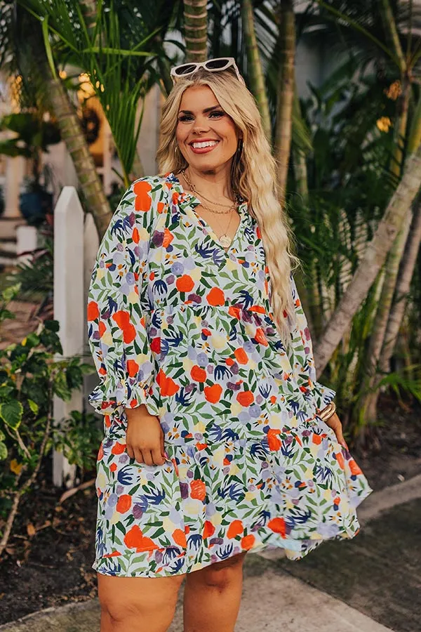 Fresh Blooms Babydoll Mini Dress Curves