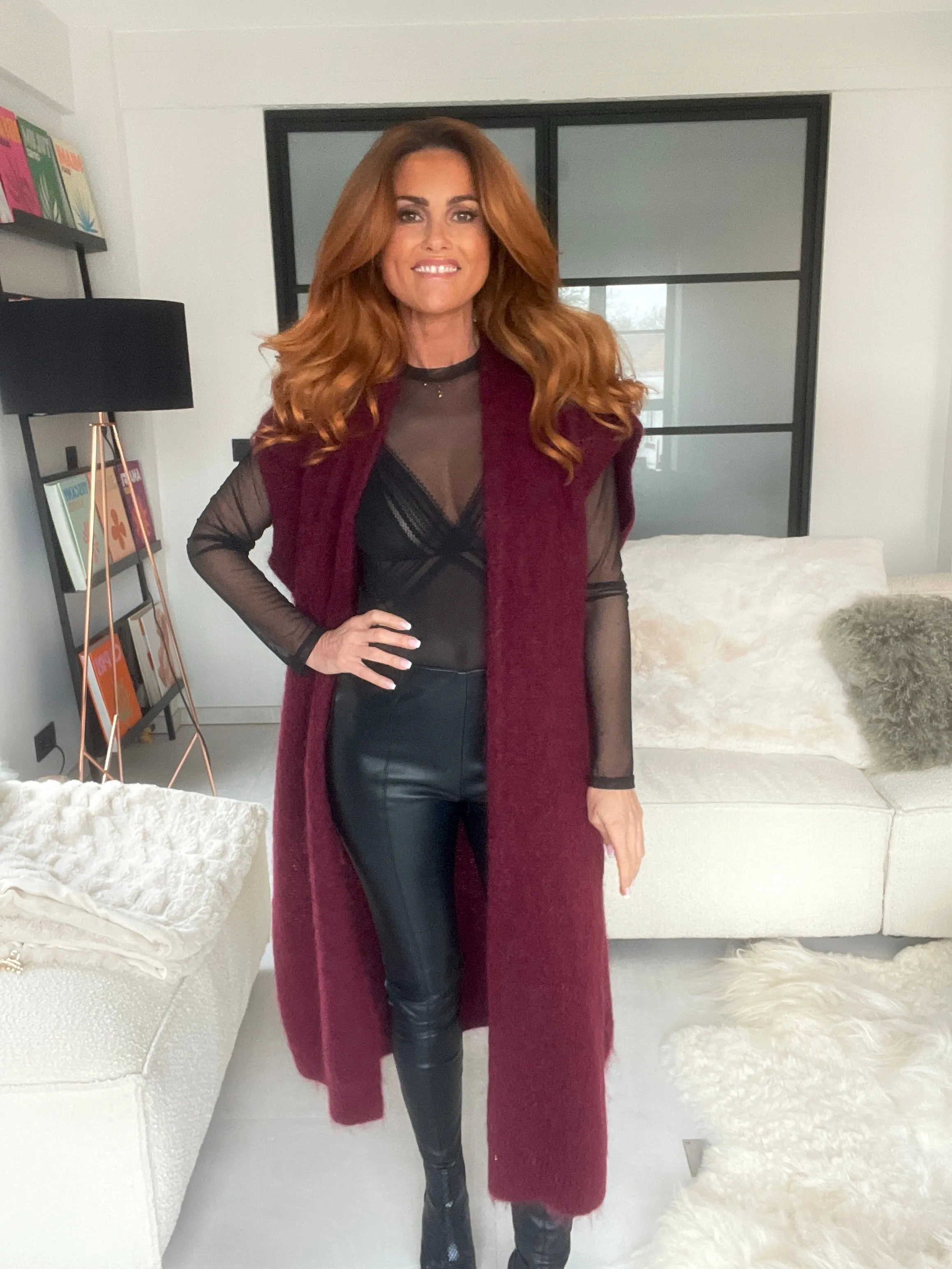 Gilet Angel sans manches Bordeaux