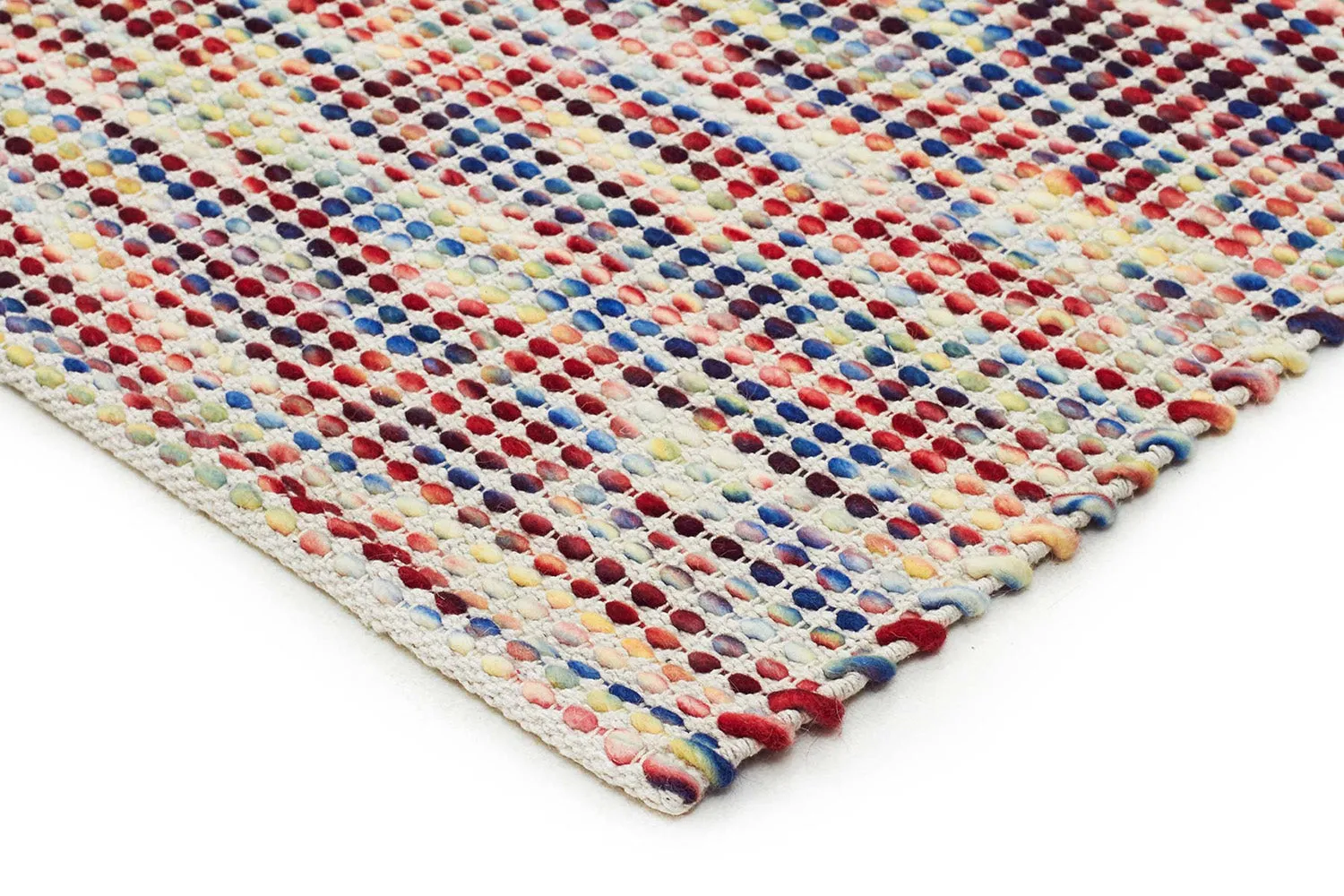 Hand Made  Felted Wool Rug Multi Natural
