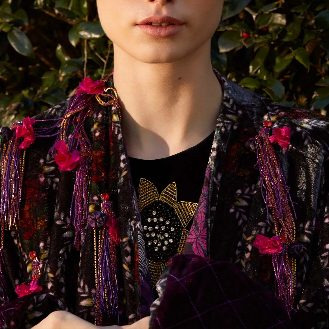 Ixora Reversible Silk Velvet Coat