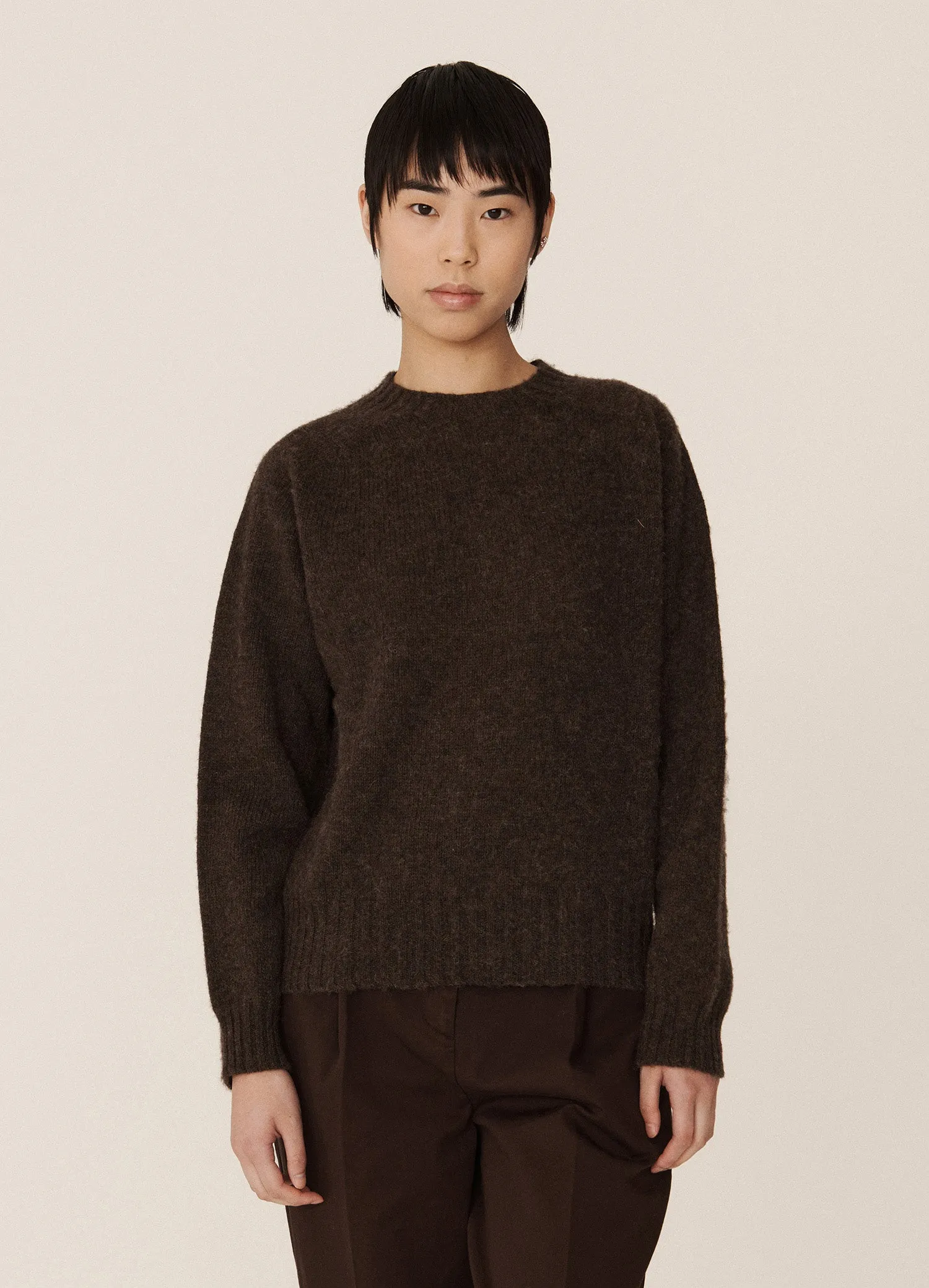 Jets Lambswool Crewneck  - Brown