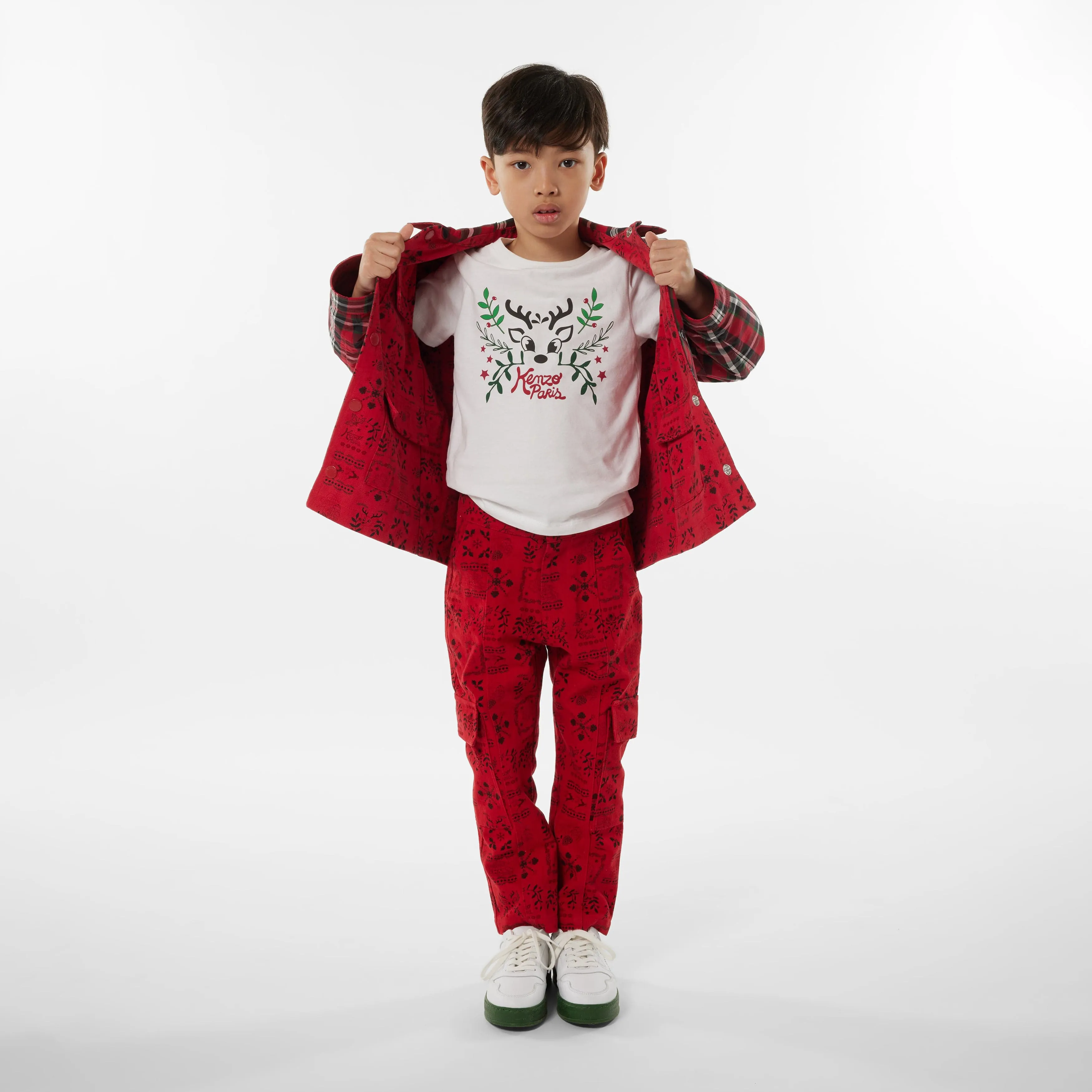 KENZO Boys Reindeer T-Shirt in Ivory