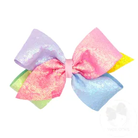 King Ombre Printed Sequin Hair Bow