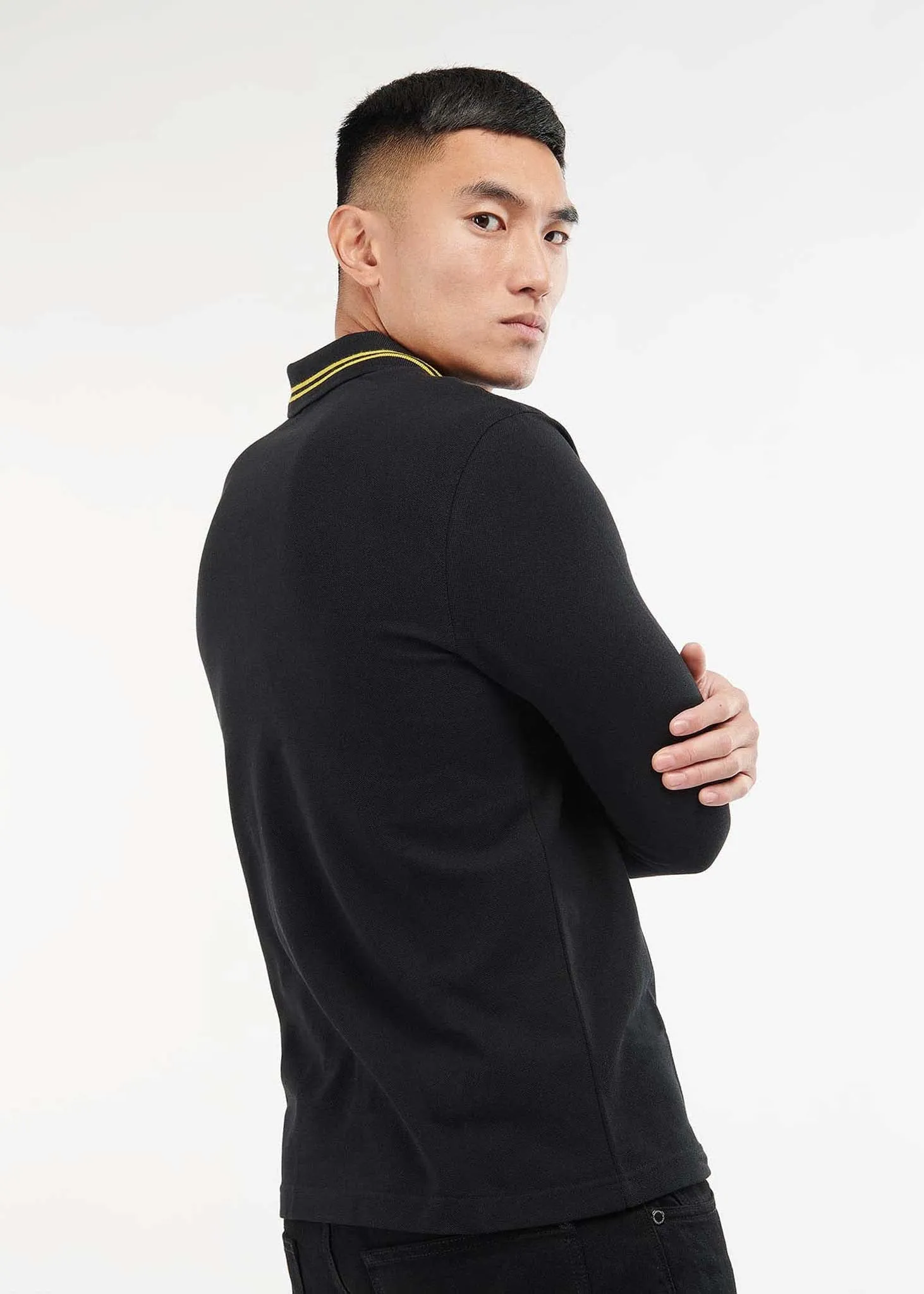 Legacy tipped ls polo - black