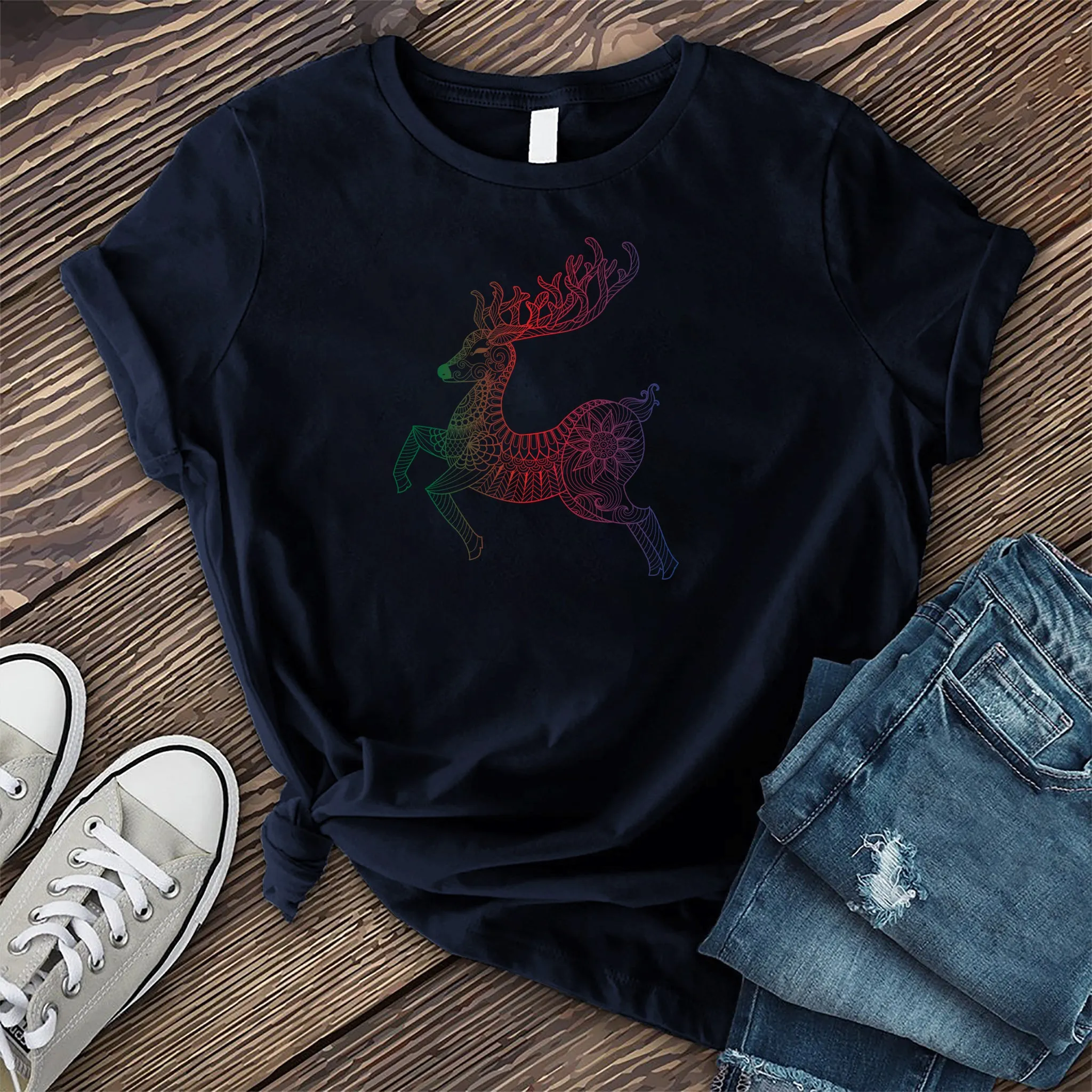 Mandala Reindeer T-Shirt