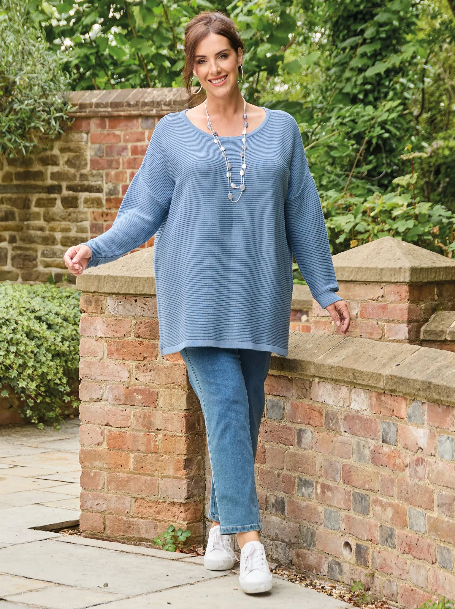 Morgan Knitted Rib Jumper - Powder Blue