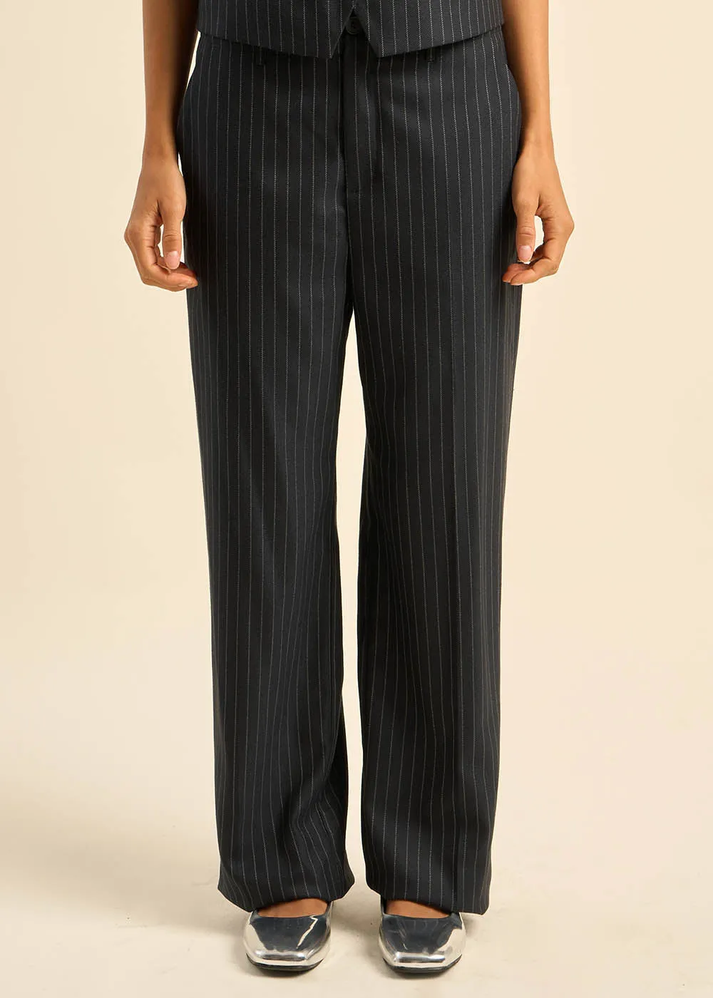 Pantalon de tailleur à rayures