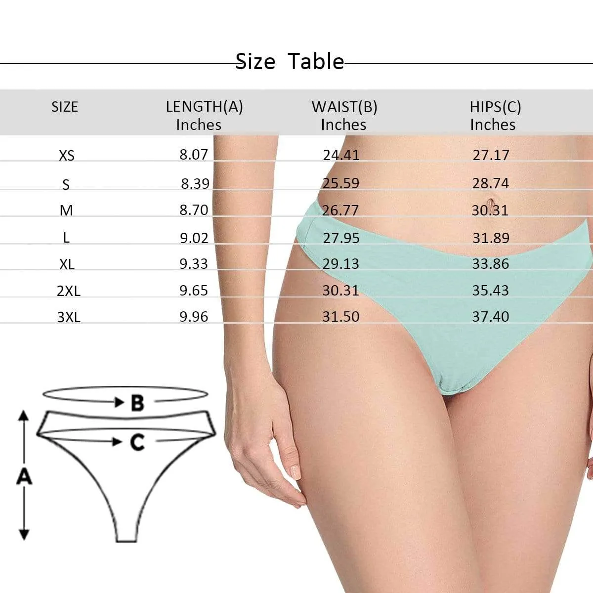 Personalized Face Underwear for Her Custom Seamless Pattern Lingerie Women's Classic Thongs Gifts for Girlfriend & Wife