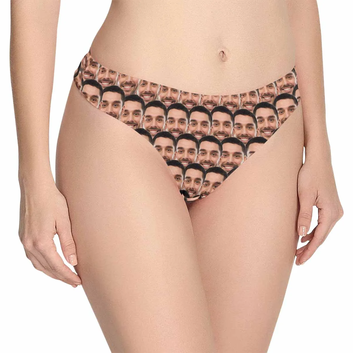 Personalized Face Underwear for Her Custom Seamless Pattern Lingerie Women's Classic Thongs Gifts for Girlfriend & Wife
