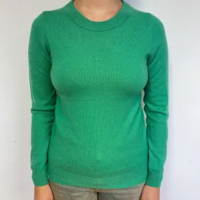 Pickle Green Cashmere Crew Neck Jumper Small