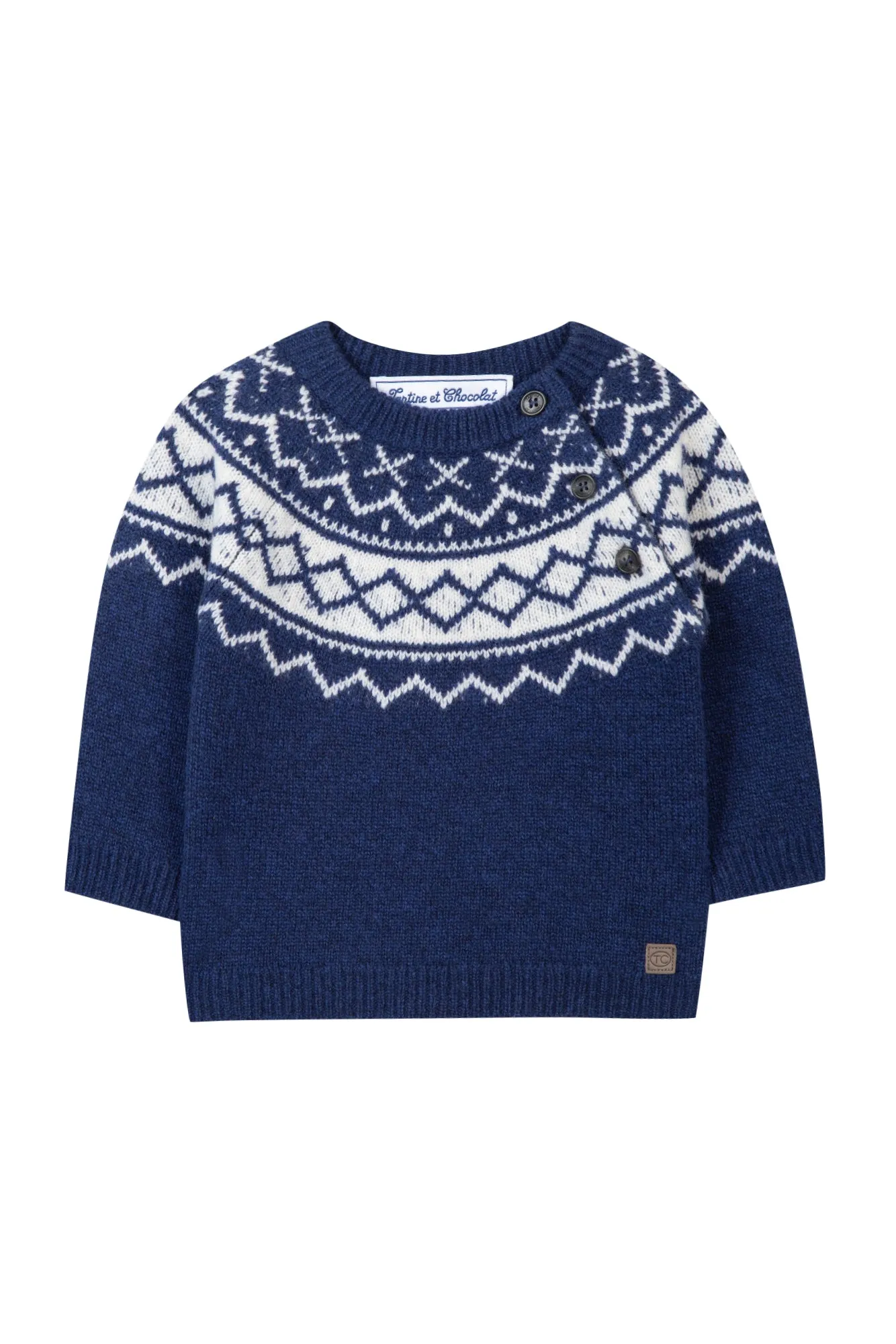 Pull - Bleu roi jacquard