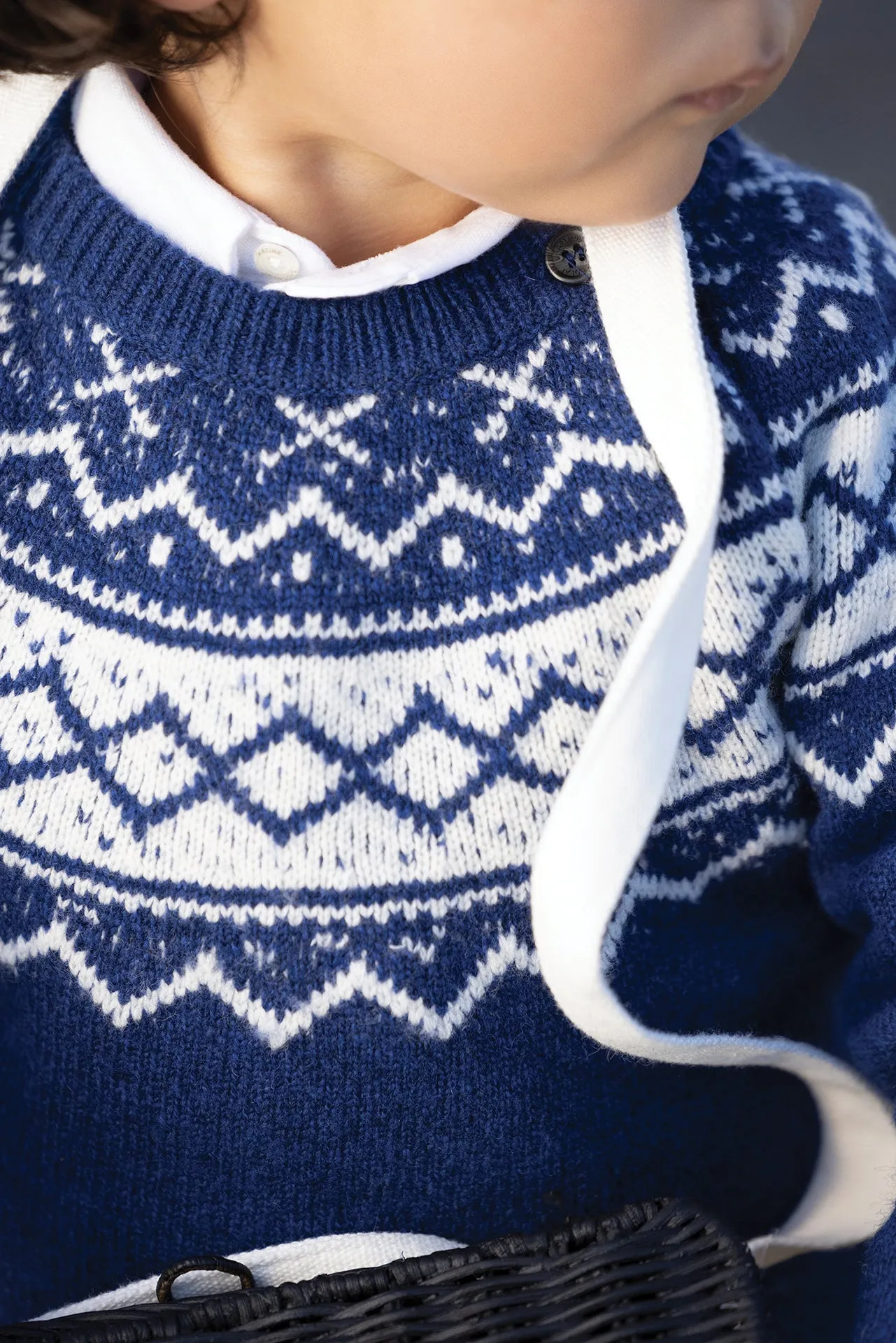 Pull - Bleu roi jacquard