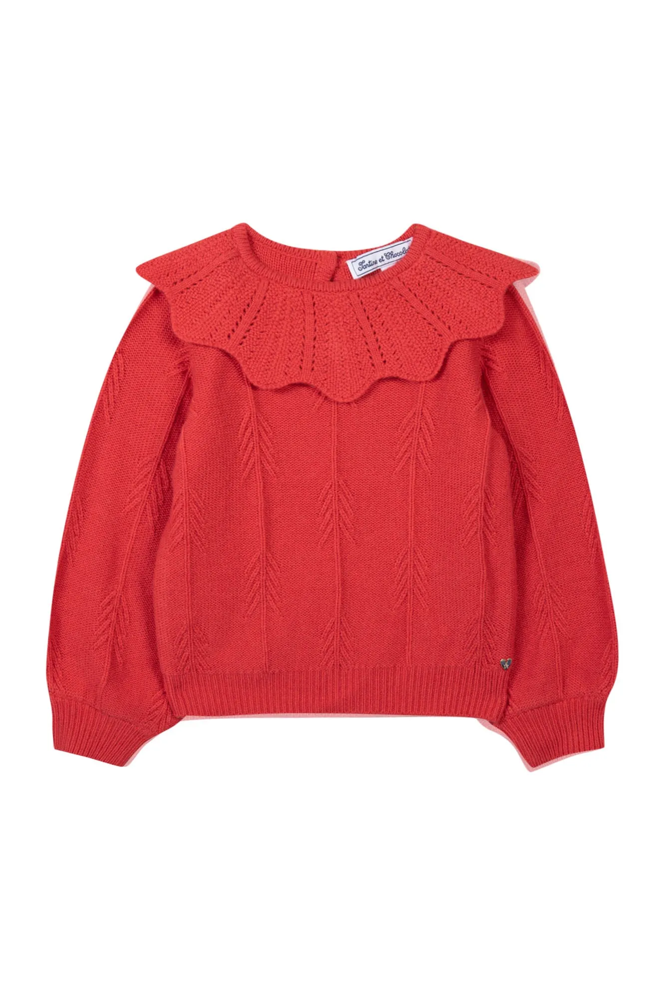 Pull - Grenadine tricot col volanté