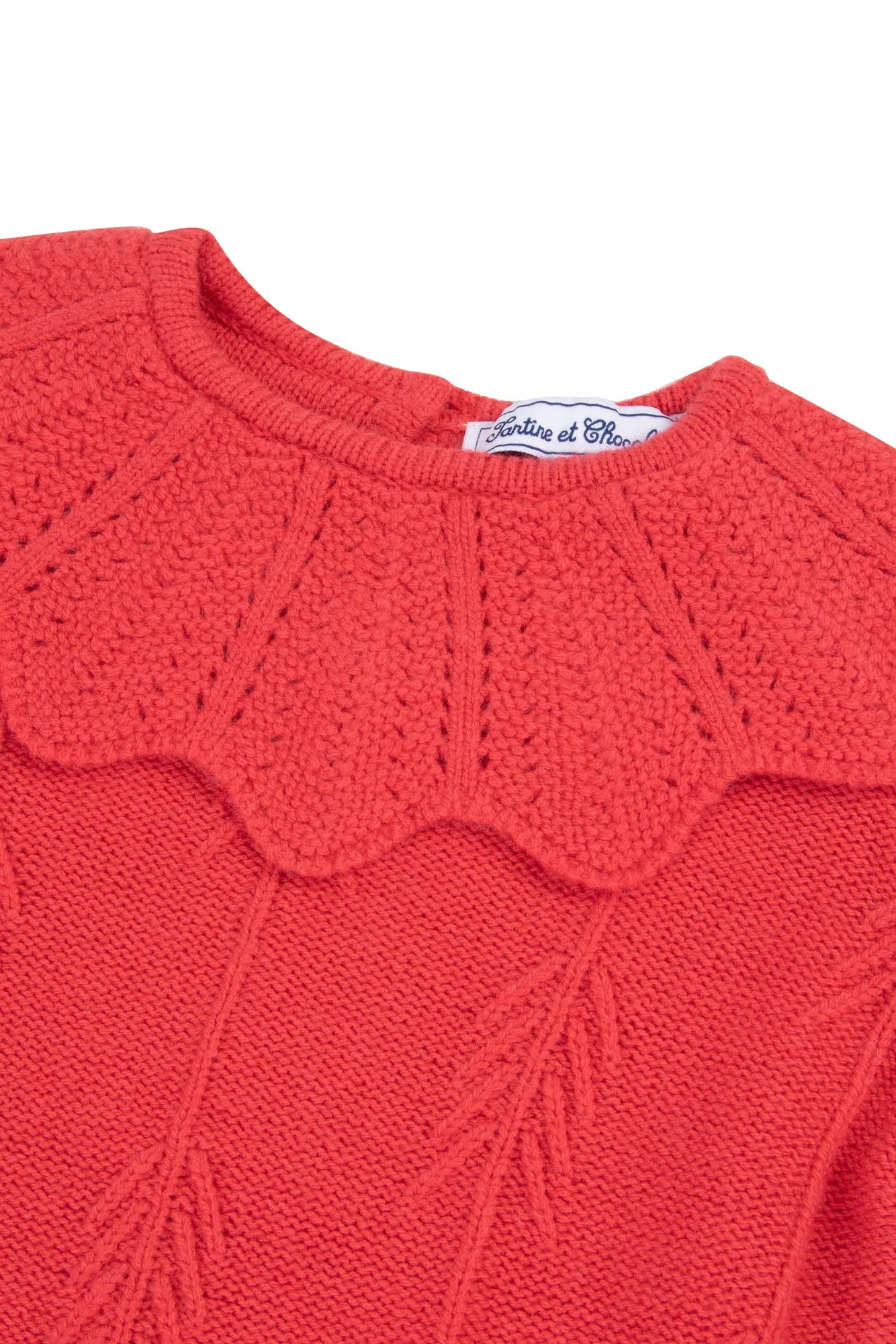 Pull - Grenadine tricot col volanté
