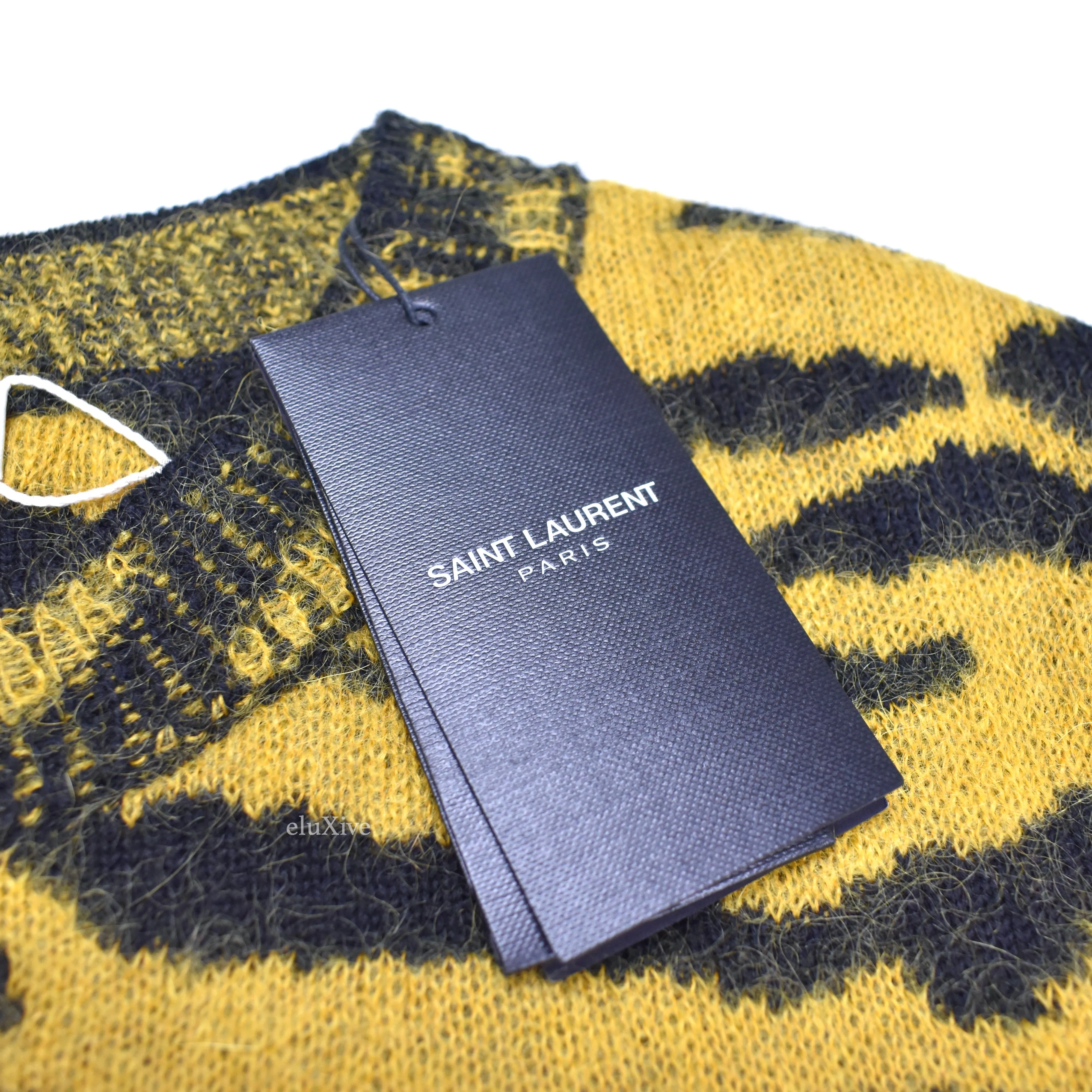 Saint Laurent -  Wool / Mohair Tiger Knit Sweater