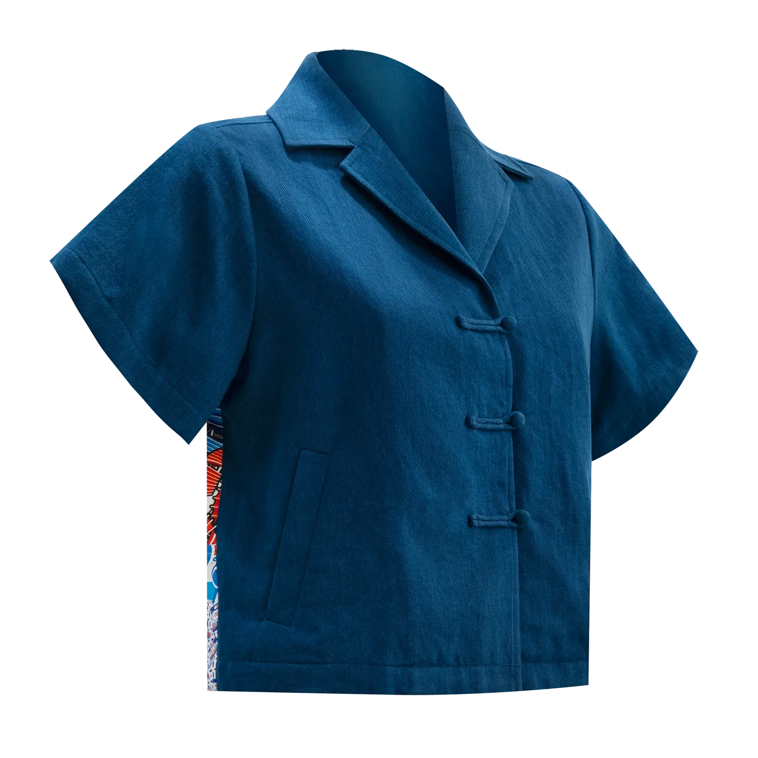 SPARKLE BY KAREN CHAN x  HK Heritage Museum【HK CLASSIC】Eco-Denim Summer Tang Jacket (紅白藍)