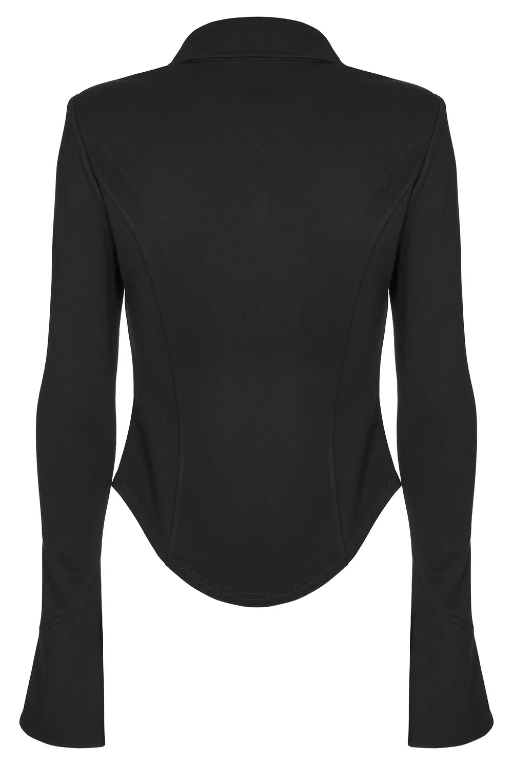 Stylish Gothic Black Batwing Sleeve Zip Up Shirt