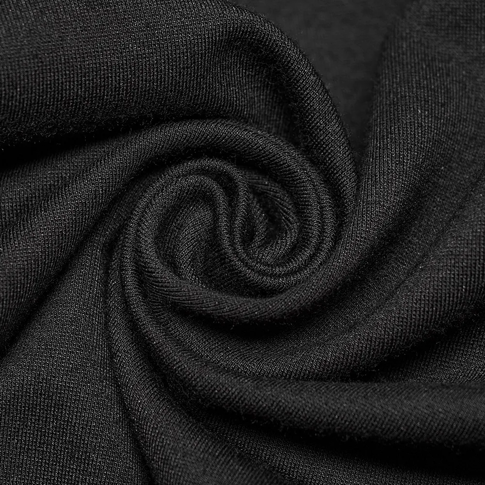 Stylish Gothic Black Batwing Sleeve Zip Up Shirt