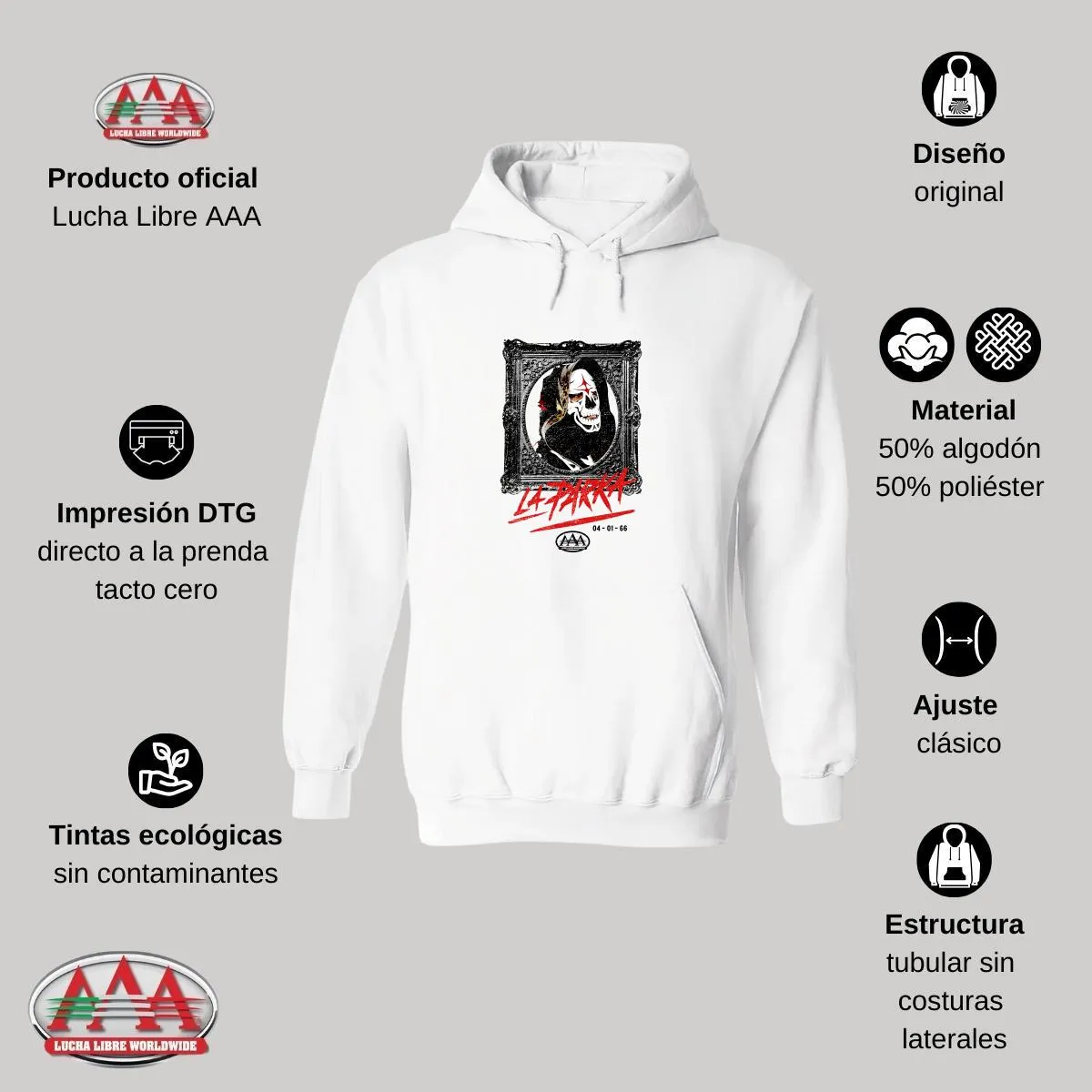 Sudadera Hombre Hoodies  Lucha Libre AAA La Parka 040166
