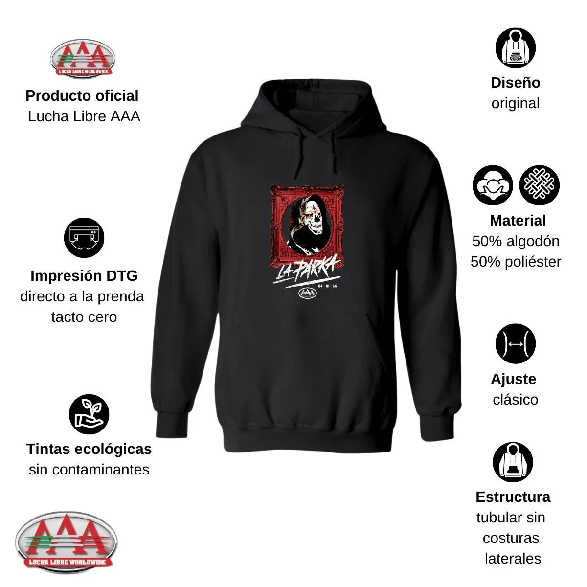 Sudadera Hombre Hoodies  Lucha Libre AAA La Parka 040166