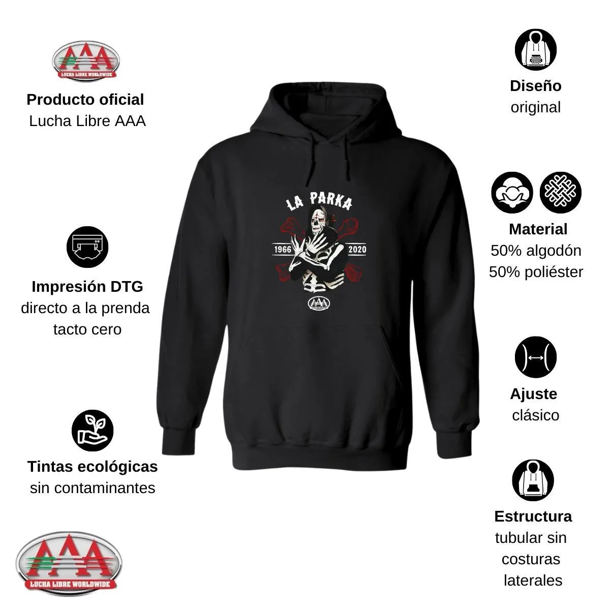 Sudadera Hombre Hoodies  Lucha Libre AAA La Parka 66 20