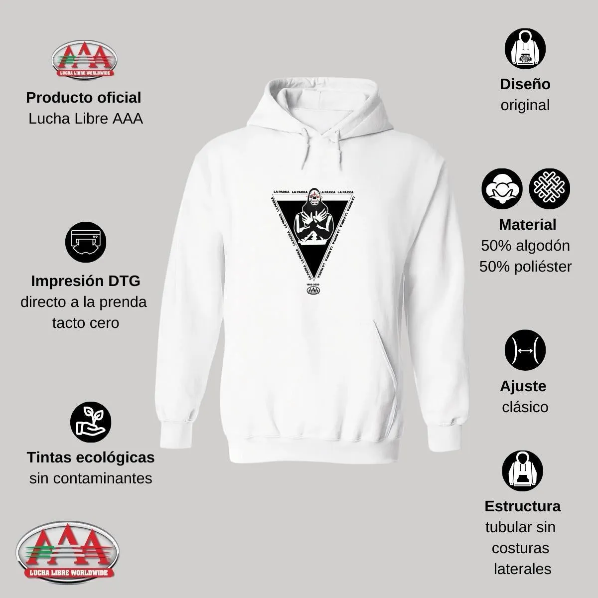 Sudadera Mujer Hoodie  Lucha Libre AAA La Parka 1966 2020