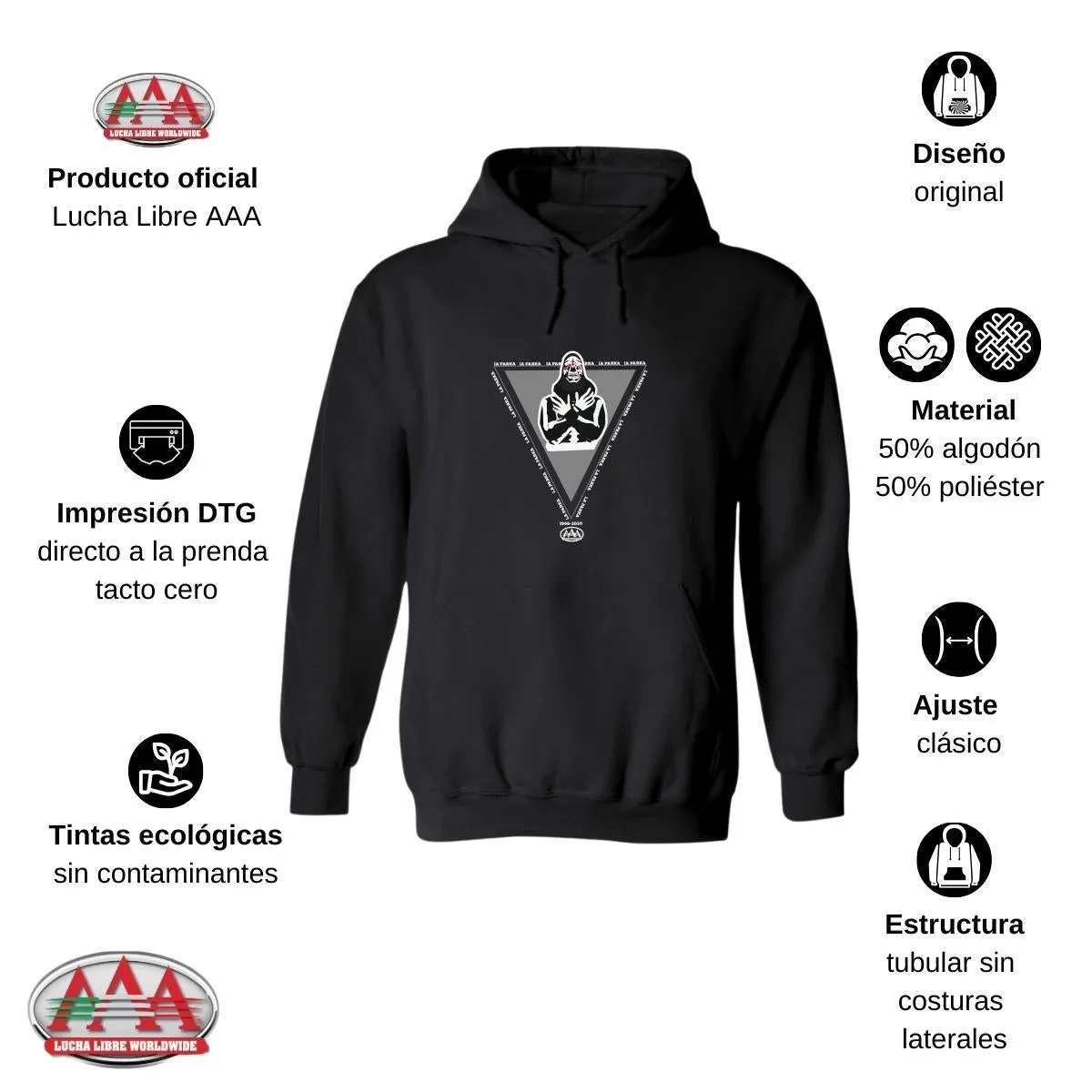 Sudadera Mujer Hoodie  Lucha Libre AAA La Parka 1966 2020