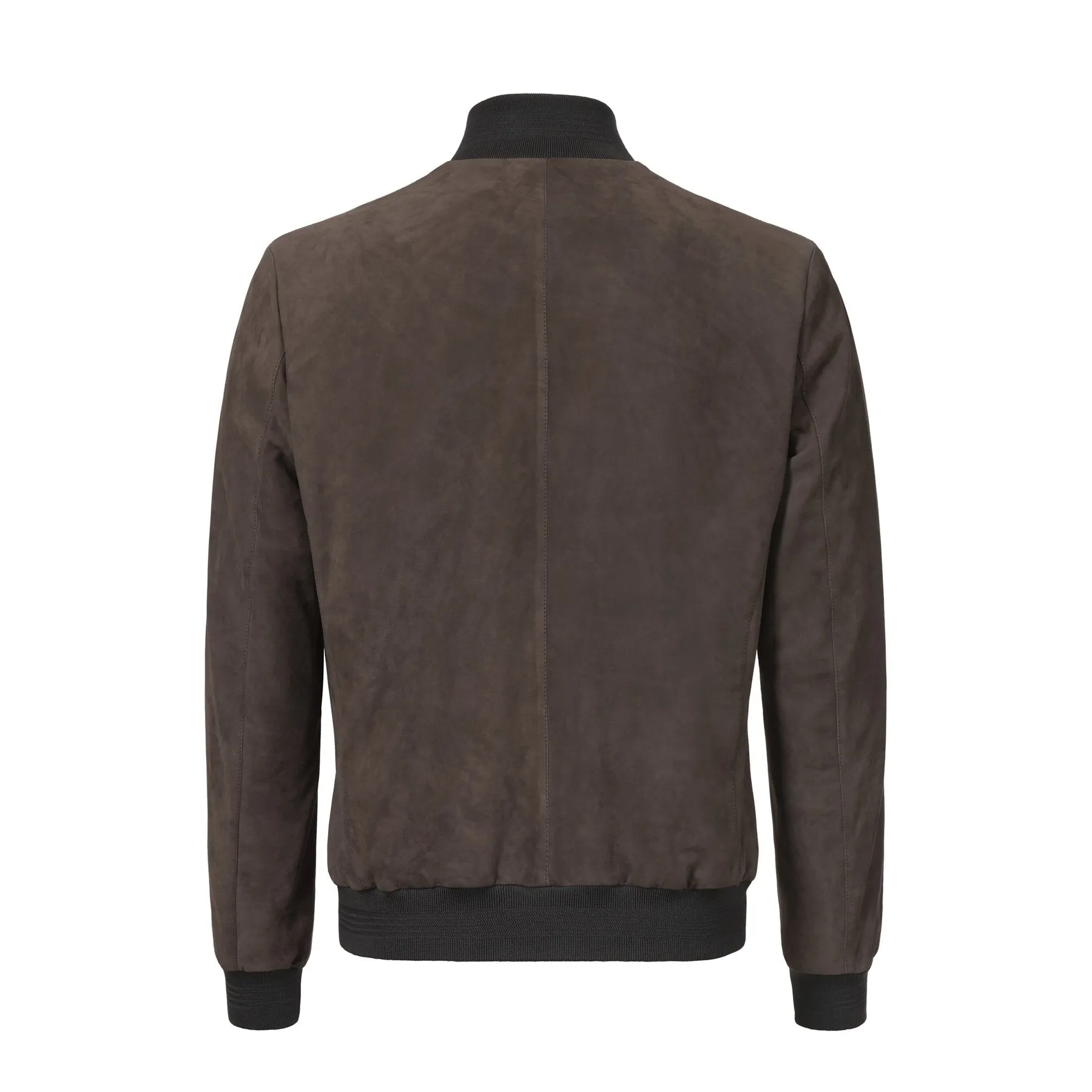 Suede Bomber Jacket in Taupe