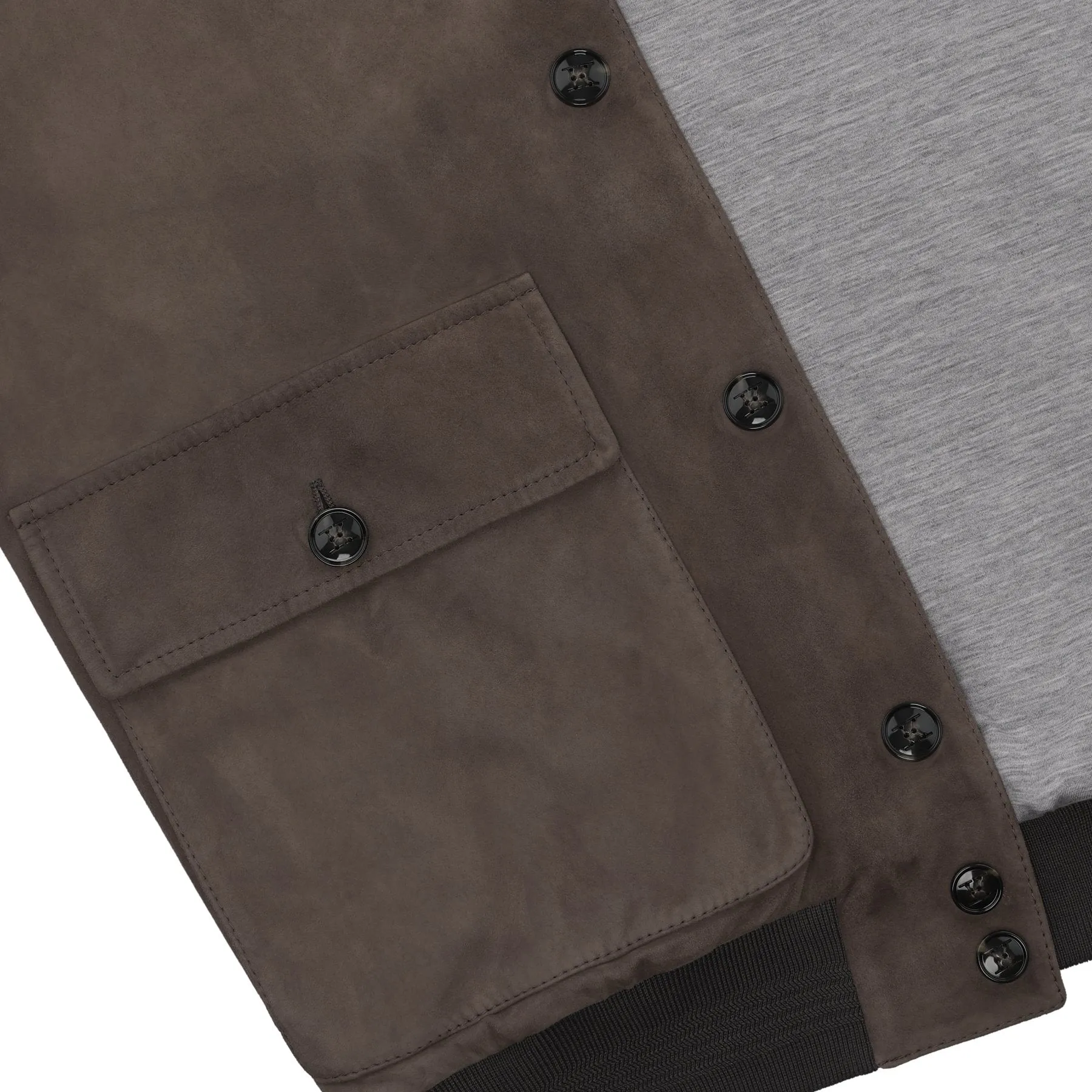 Suede Bomber Jacket in Taupe