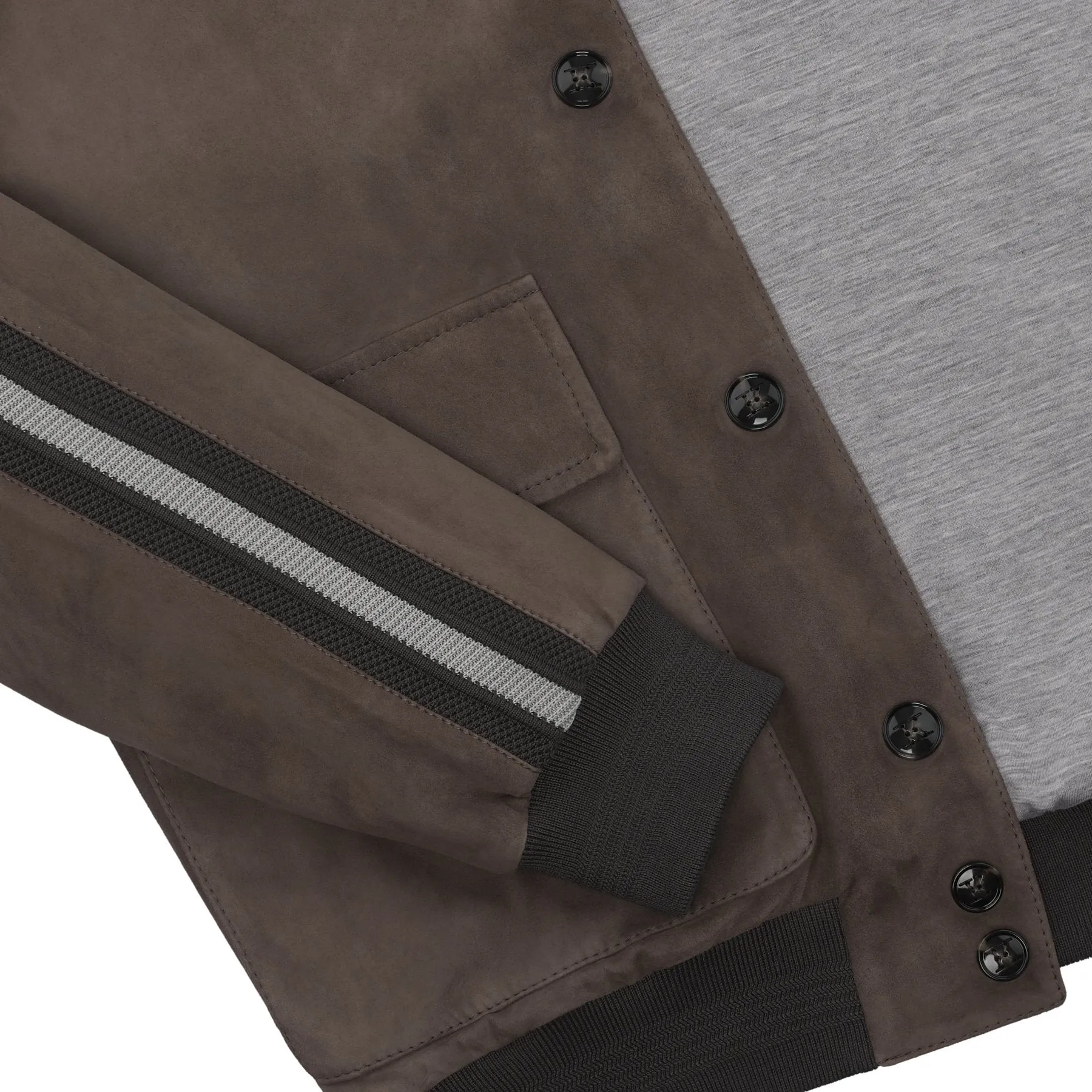 Suede Bomber Jacket in Taupe