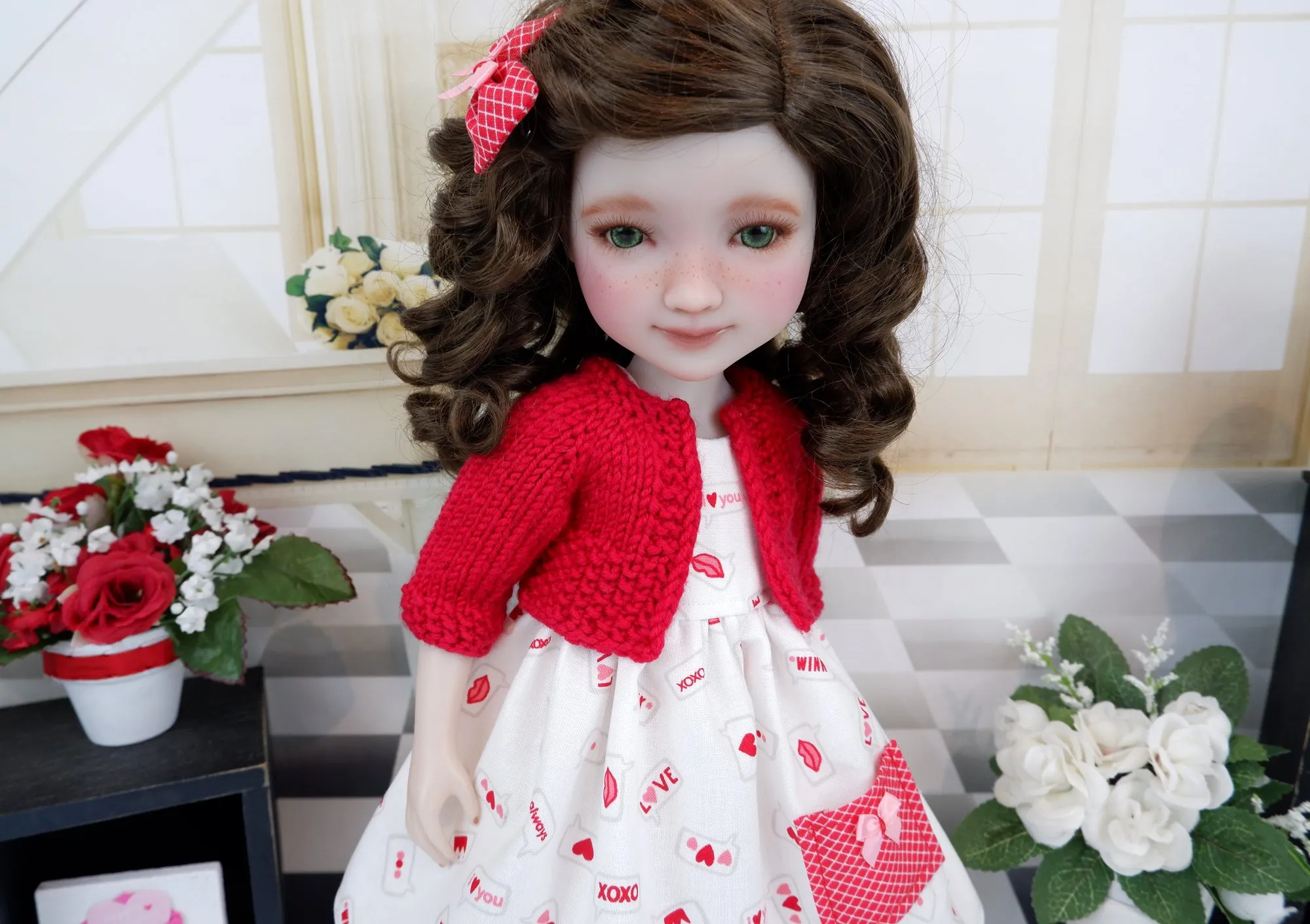 Text Me - dress with sweater & boots for Ruby Red Fashion Friends doll
