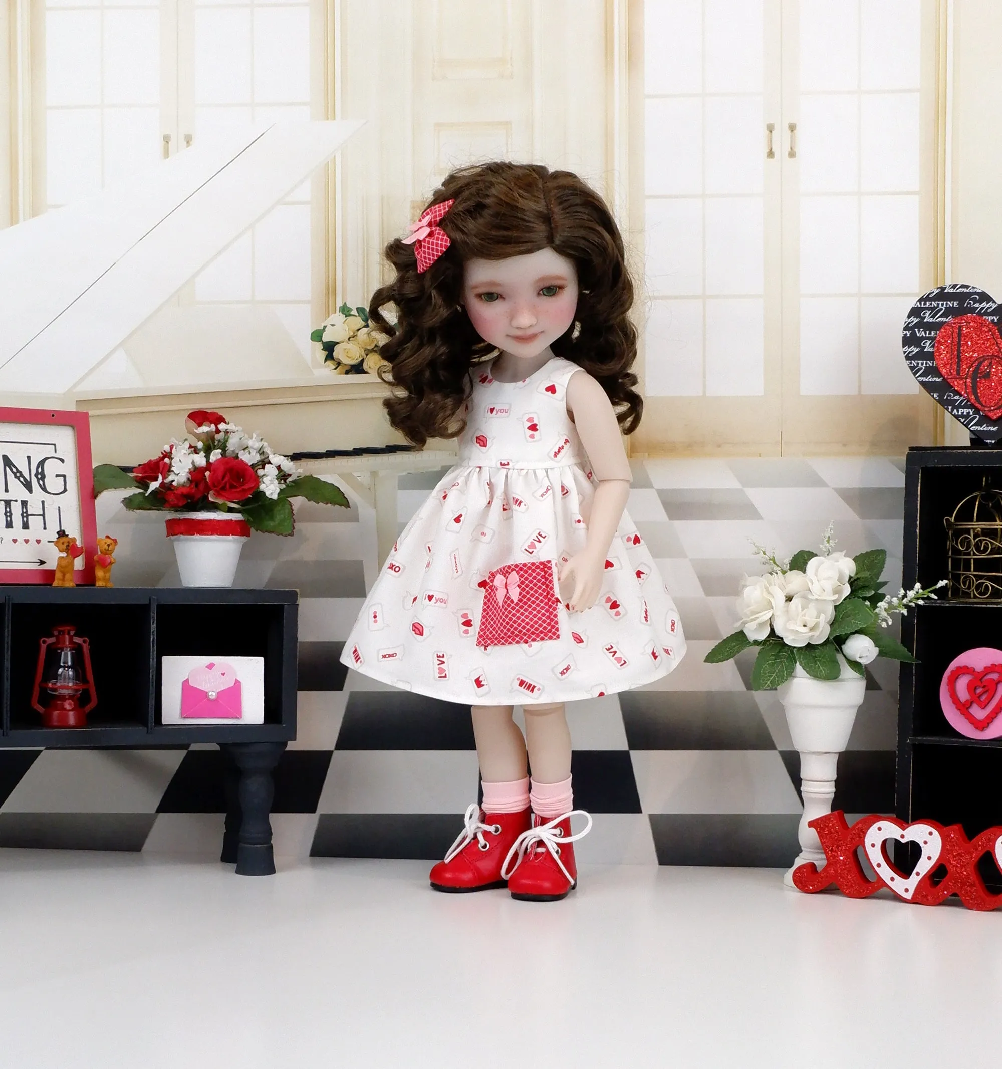 Text Me - dress with sweater & boots for Ruby Red Fashion Friends doll