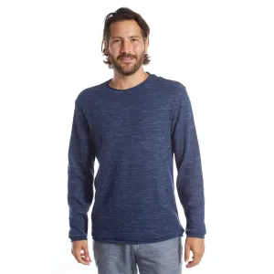True Navy Andres Long Sleeve Waffle Tee
